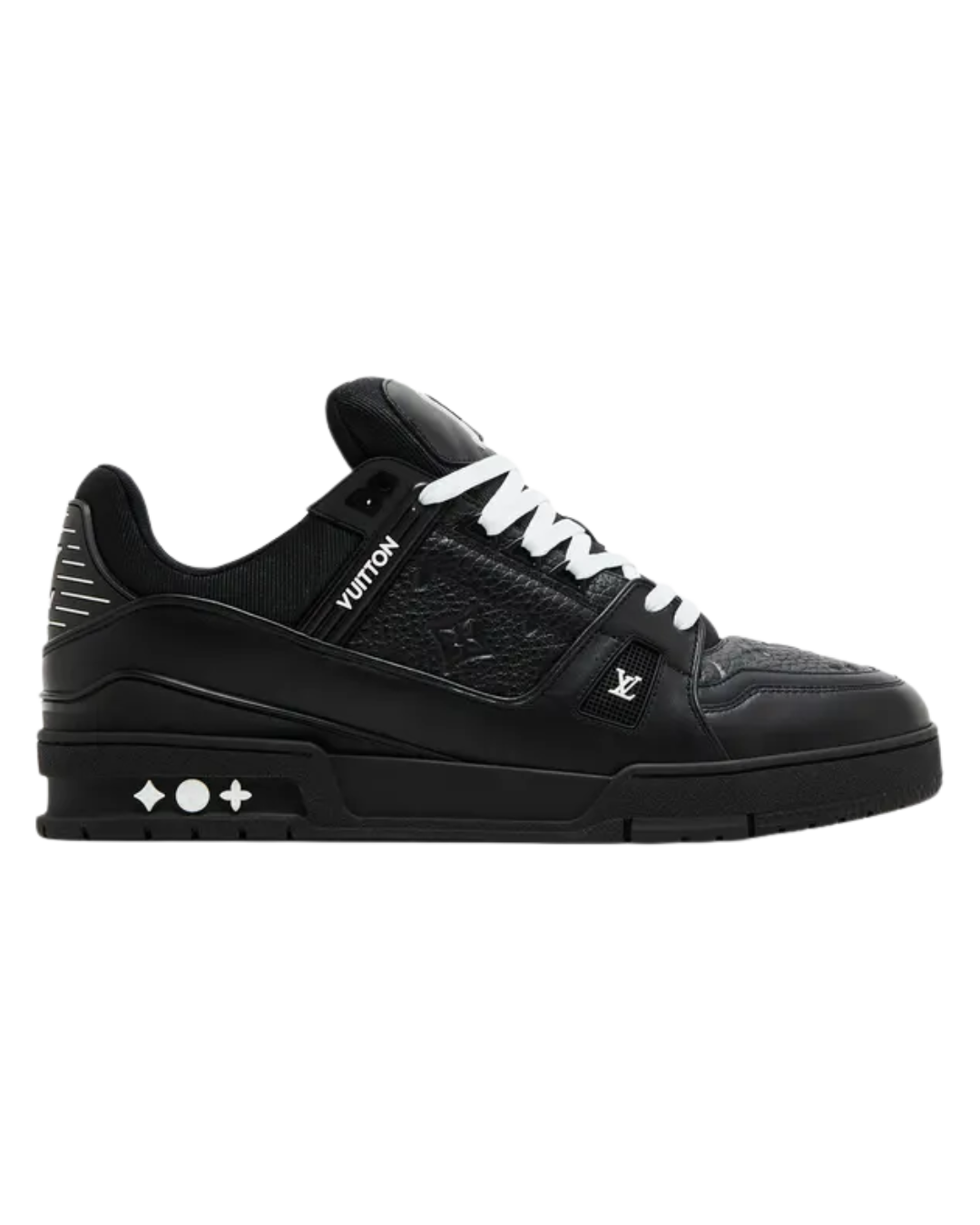 LOUIS VUITTON TRAINER BLACK EMBOSSED MONOGRAM