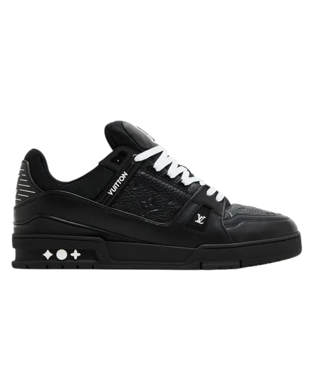 LOUIS VUITTON TRAINER BLACK EMBOSSED MONOGRAM